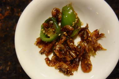 Saewoo or myulchi bokkeum (Fried dried shrimp or anchovies)