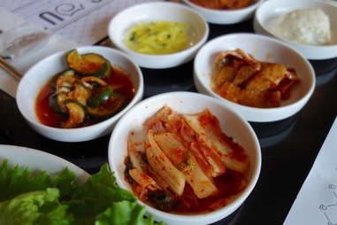 Baechu kimchi (spicy pickled cabbage)