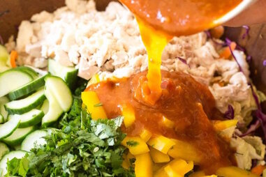 rainbow thai chicken salad