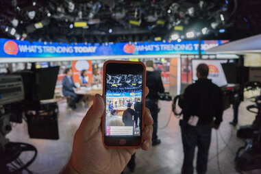 Periscope streaming live news on an iphone