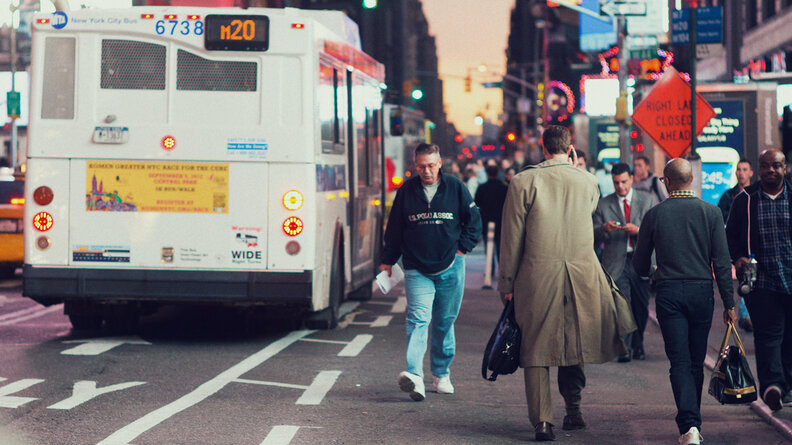 walking in times square
