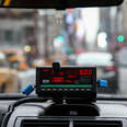 A taxi cab meter