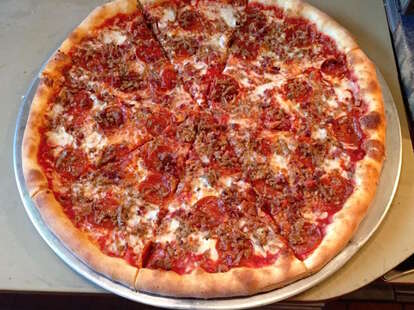 Pepperoni Sausage & Bacon pie from Vincenza's Pizza & Pasta in cleveland