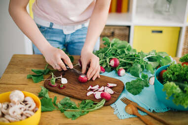 woman preparing healthy meal