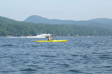 kayaker on Lake George