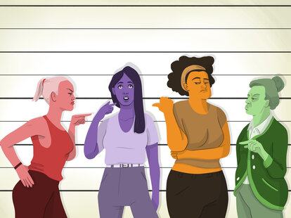 woman accusing each other illustration