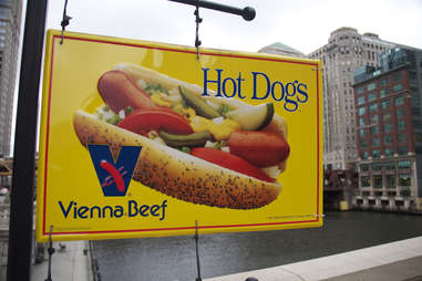 Vienna beef hotdogs