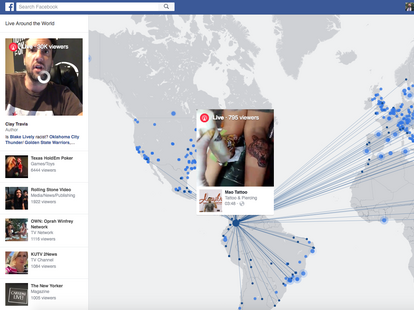 Facebook Live Video map screenshot