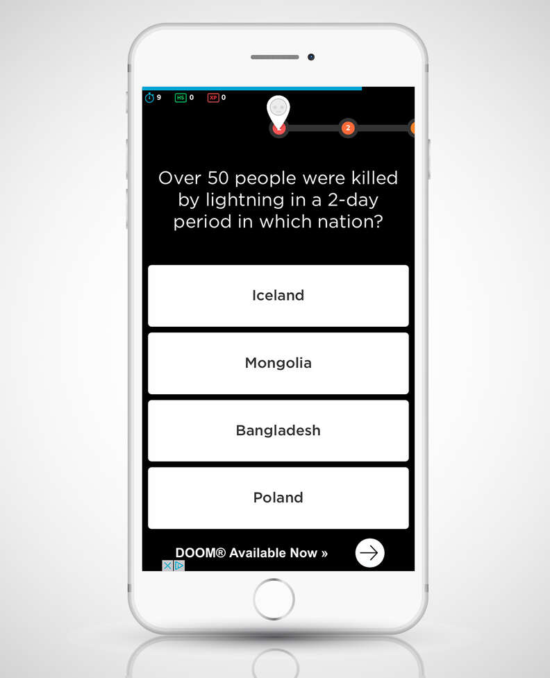 screenshot of QuizUp app on iPhone 6