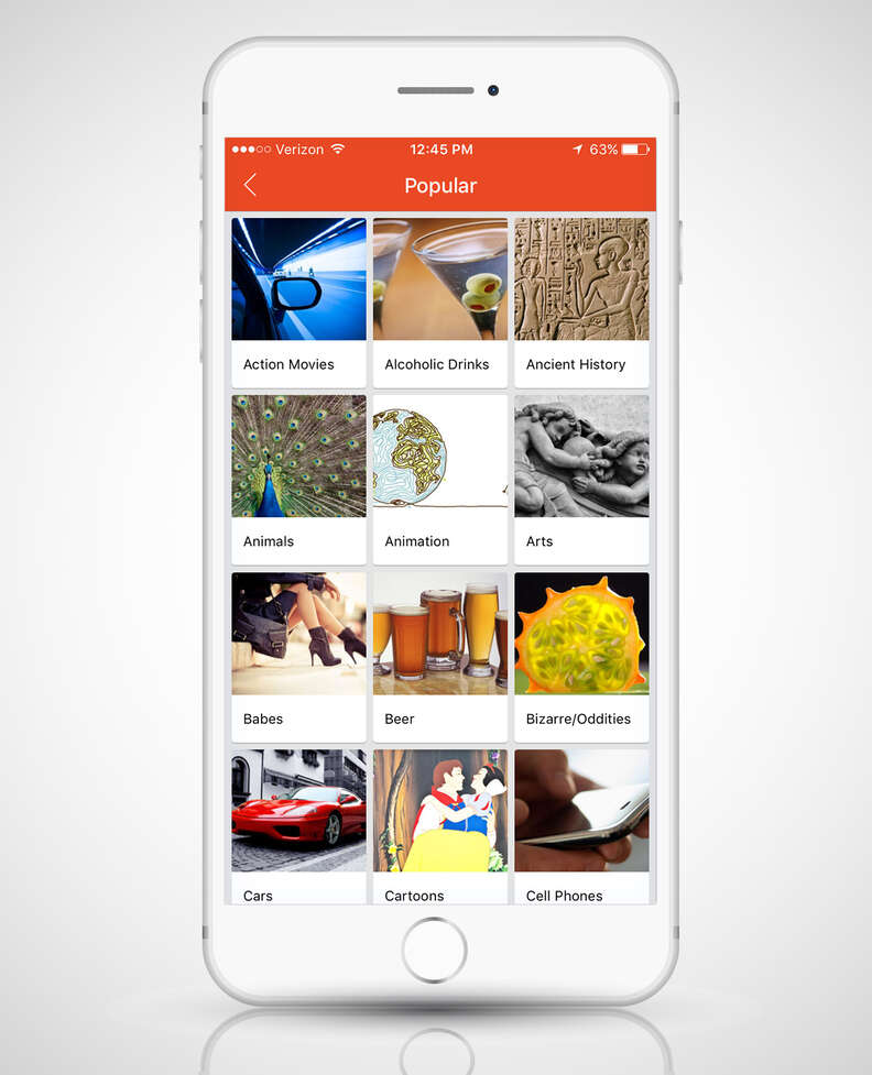 Screenshot of StumbleUpon app in iPone 6s