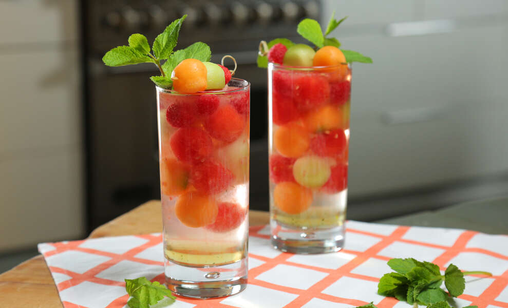 How to Make a Raspberry Gin Melon Ball Drink Recipe Thrillist