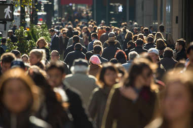 New york pedestrians crowded street