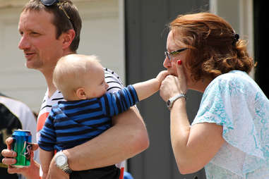 woman kissing baby