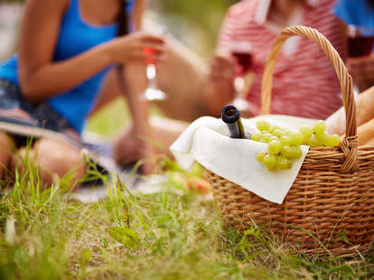 wine picnic in the summer