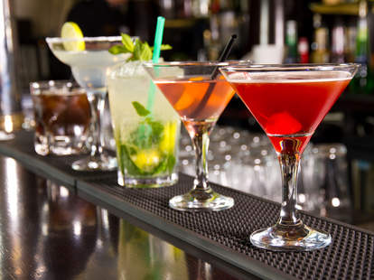 drinks at a bar