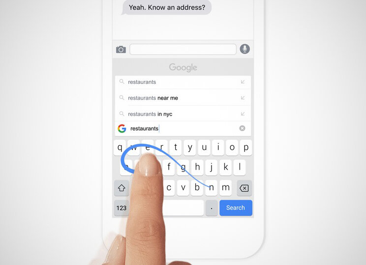screenshot of Gboard on iphone 6