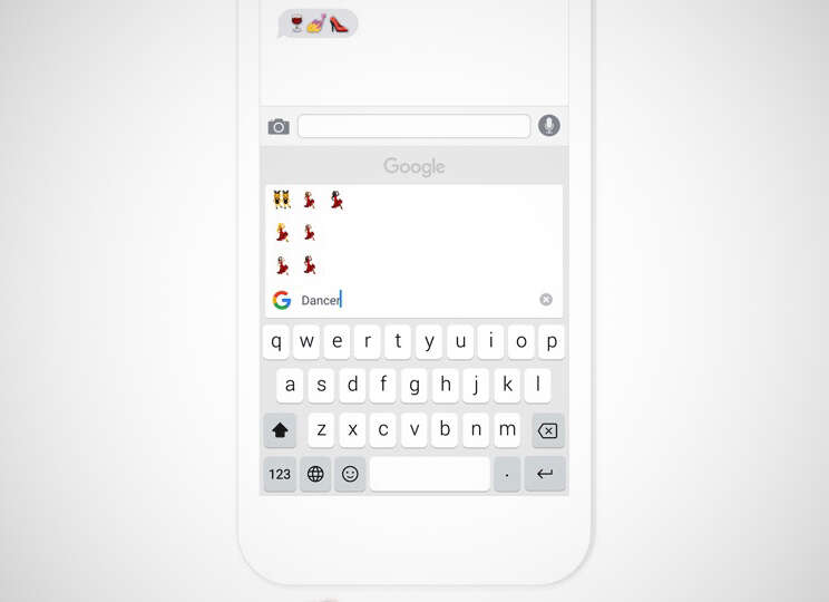 Screenshot of gboard on iphone 6