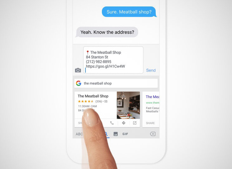 screenshot of gboard on iphone 6