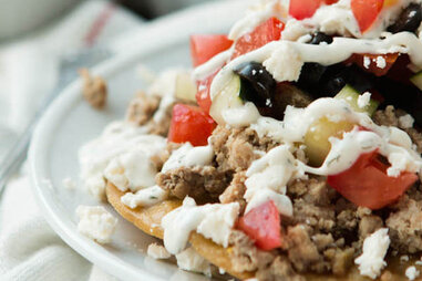 healthy greek turkey tostadas