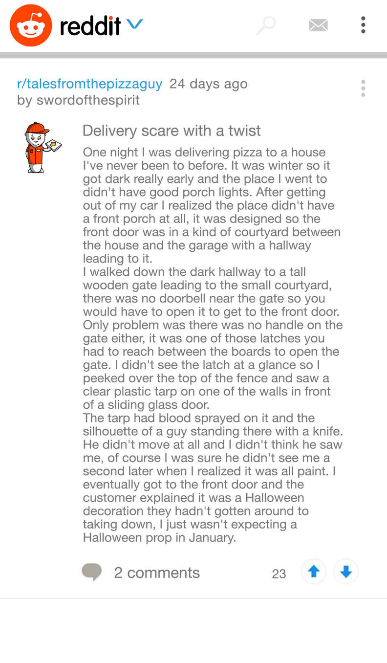 pizza story on Reddit