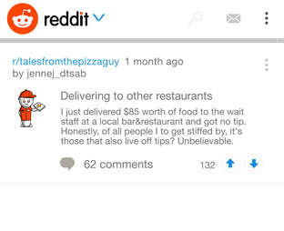 pizza story on Reddit