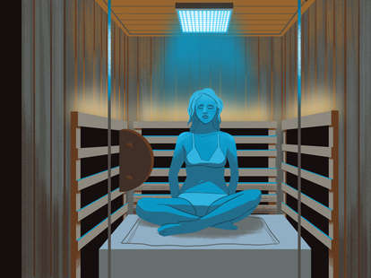 girl in infrared sauna illustration