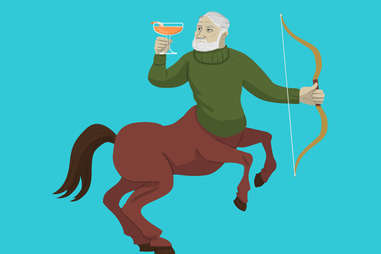 Sagittarius archer with a hemingway daiquiri cocktail