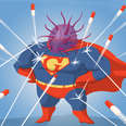 gonorrhea superhero illustration