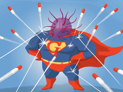 gonorrhea superhero illustration