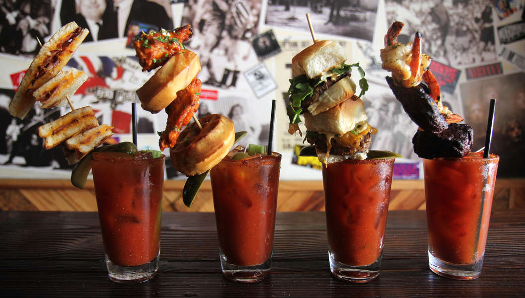 Extreme Bloody Mary Toppings in LA at Spare Tire (Video) - Thrillist