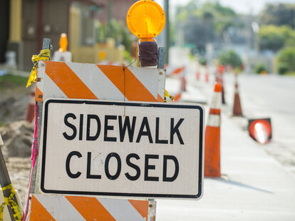 sidewalk closed road work