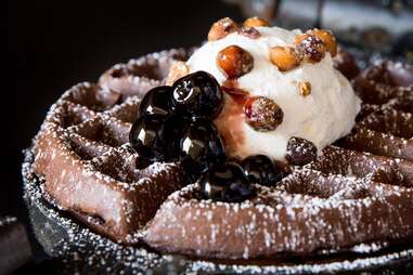 Waffles at Plums Cafe