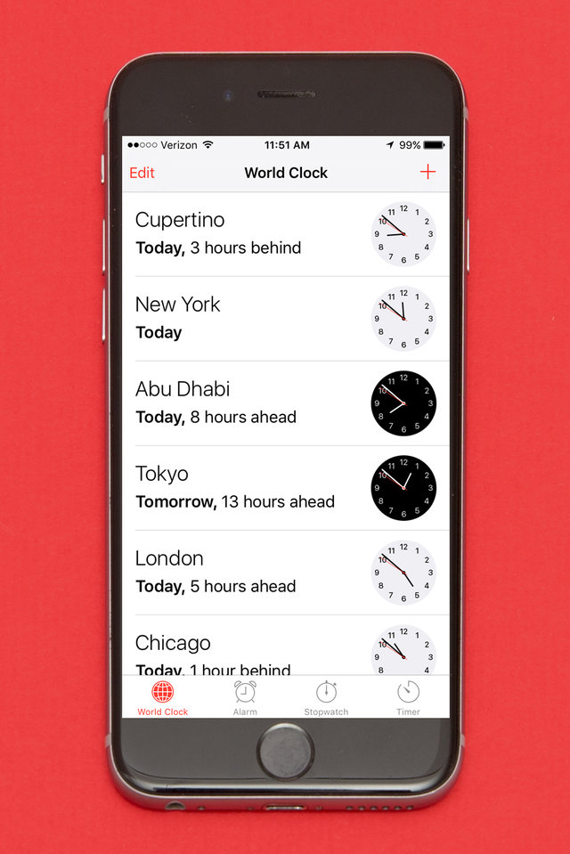 world clocks in iphone 6s