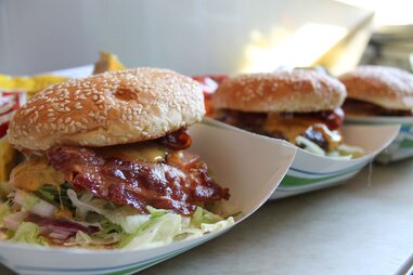 Burgers at Hinano Cafe