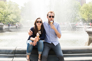 Unhappy couple in New York City