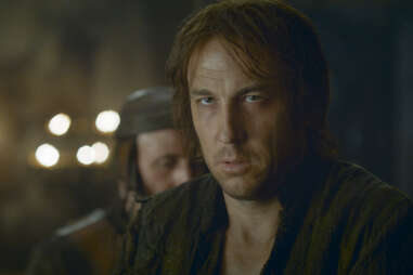 Tobias Menzies as Edmure Tully held captive at the Twins by Walder Frey