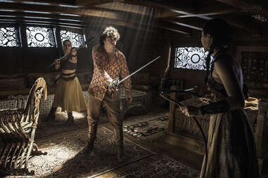Keisha Castle-Hughes, Toby Sebastian, Jessica Henwick as Trystane Martell and the Sand Snakes