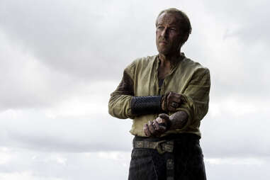Jorah Mormont, played by Iain Glen, reveals his greyscale affliction