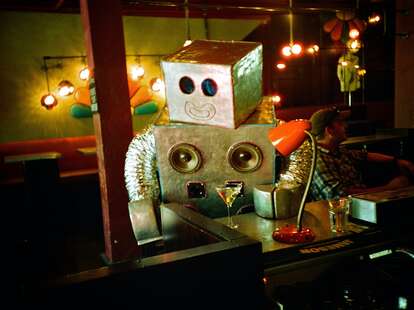 Robot Drinking a Martini