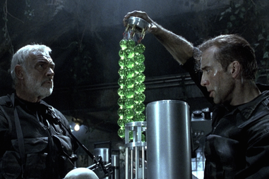 green balls in the rock