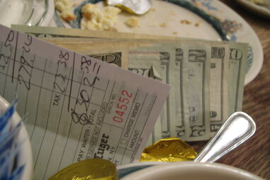 cash on a split bill