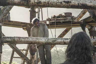 Ian McShane's character Brother Ray dies at the end of The Broken Man, galvanizing the Hound back to violence