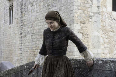 The Waif played by Faye Marsay after stabbing Arya Stark