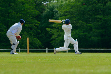 playing cricket