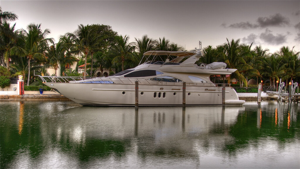 A Yacht docked in Miami