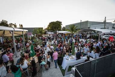 A crowd gathers at Wynwood Yard