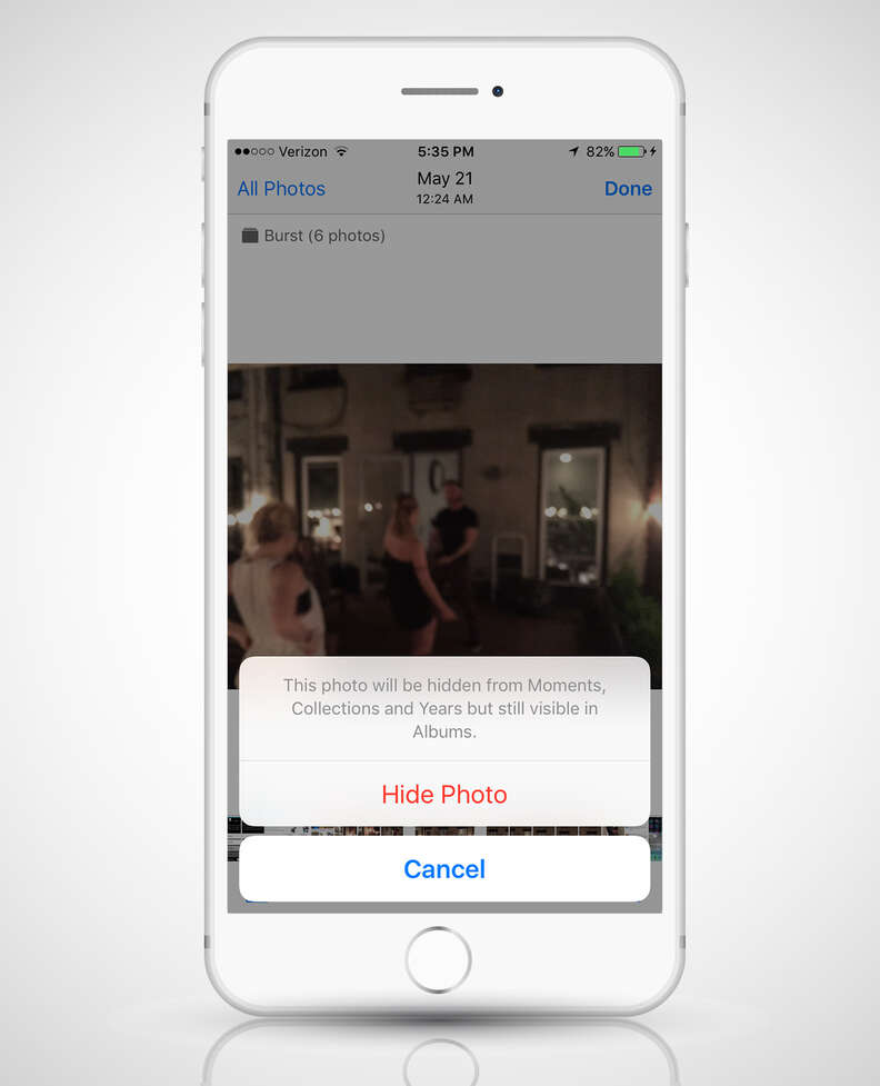 hiding photos in iOS 9 on an iPhone