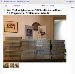 A Craigslist advertisement for Star Trek on VHS.