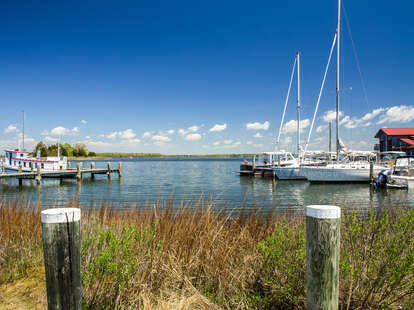 A pier overlooking the Chesapeake Bay