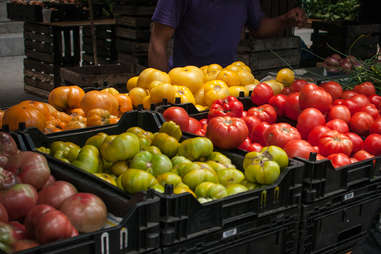 Tomatoes at a farmer's market 